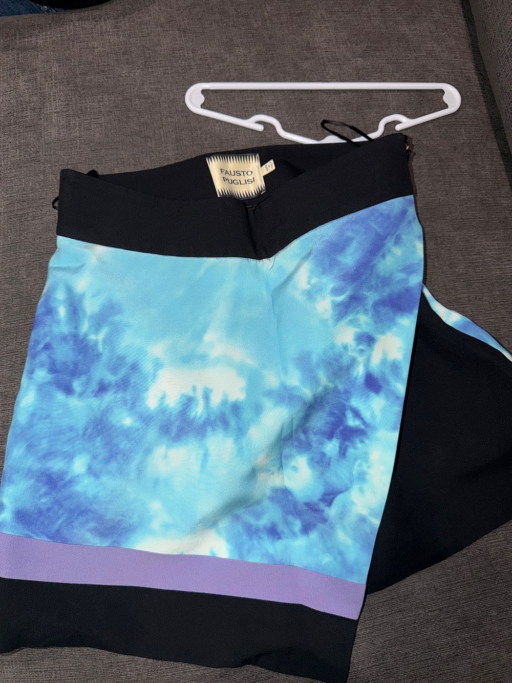Blue Tie-Dye Mini Skirt